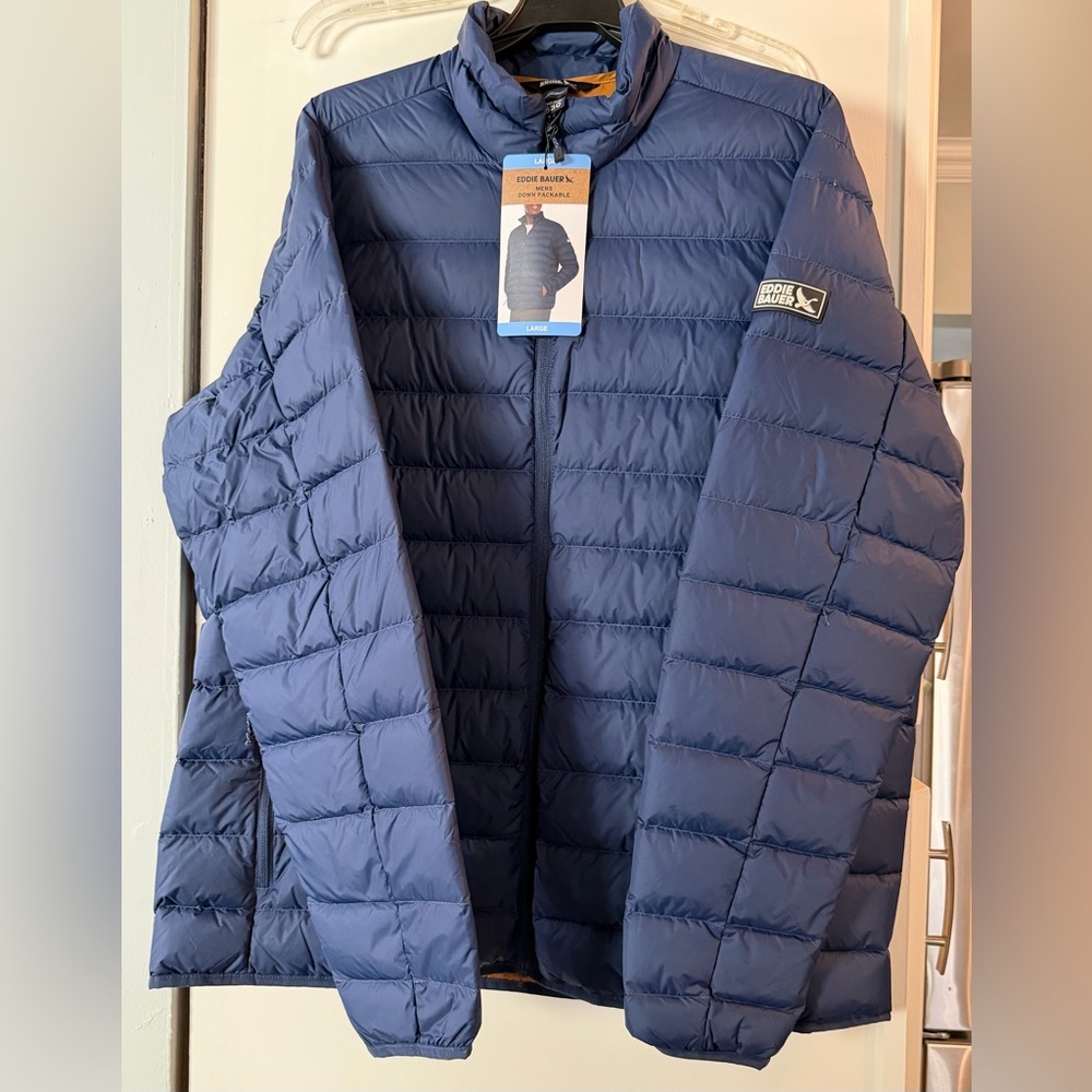 Eddie Bauer Men's Down Lightweight Packable Quilted Jacket - Dark Blue